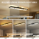 Lampada LED a Soffitto 70x30 cm Dimmerabile 3000-6000K con Telecomando e Interruttore Nero      