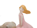 Statuetta Dolly su Elefante 22x10x21 cm in Resina Rosa