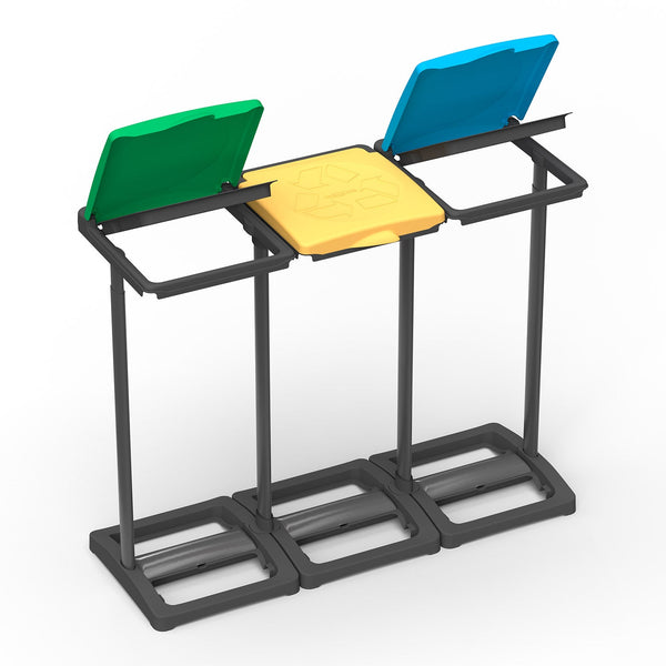 sconto Poubelle Différenciée 3 Places 94,5X36X81 cm 80-110 Litres Porte-Sac