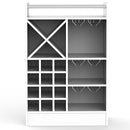 Mobile Bar Cantinetta per 20 Bottiglie Vino 96x64,5x35 cm con Porta Calici in Legno Bianco     
