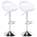 Set 2 Sgabelli da Bar Altezza Regolabile Seduta in ABS Bianco  