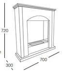 Camino a Bioetanolo da Pavimento 70x30x70 cm Matera Bianco