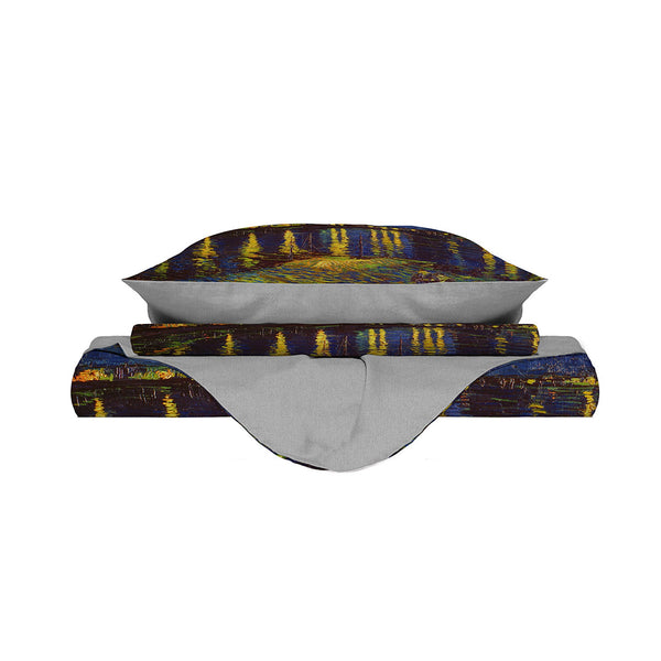 Housse de couette double avec impression sur le sac et les taies d'oreiller prezzo