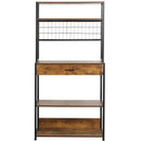 Mobile Scaffale da Cucina 5 Ripiani 1 Cassetto 80x40x160 cm Portaoggetti