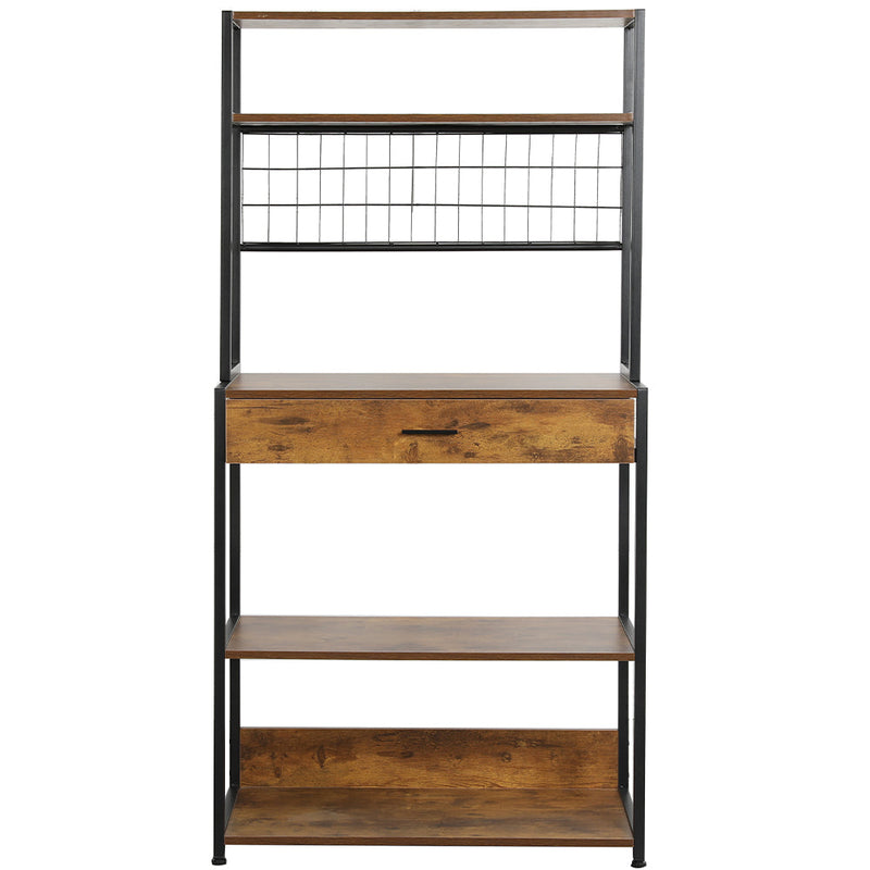 Mobile Scaffale da Cucina 5 Ripiani 1 Cassetto 80x40x160 cm Portaoggetti