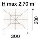 Ombrellone da Giardino 3x3 m Palo Ø48 mm in Alluminio con Manovella Vorghini Stem Antracite e Ecrù
