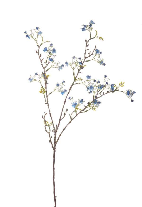prezzo Lot de 3 mini branches artificielles avec fleurs hauteur 88 cm bleu