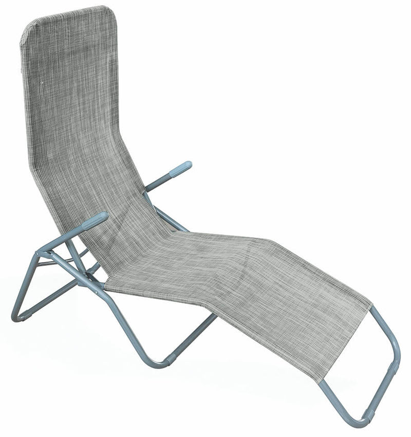 Sedia Sdraio Dondolina Pieghevole in Alluminio Soriani Text Grigia