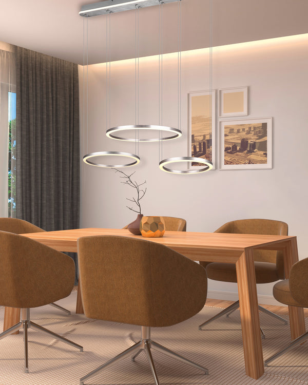 Suspension LED d'intérieur en métal nickel mat sconto