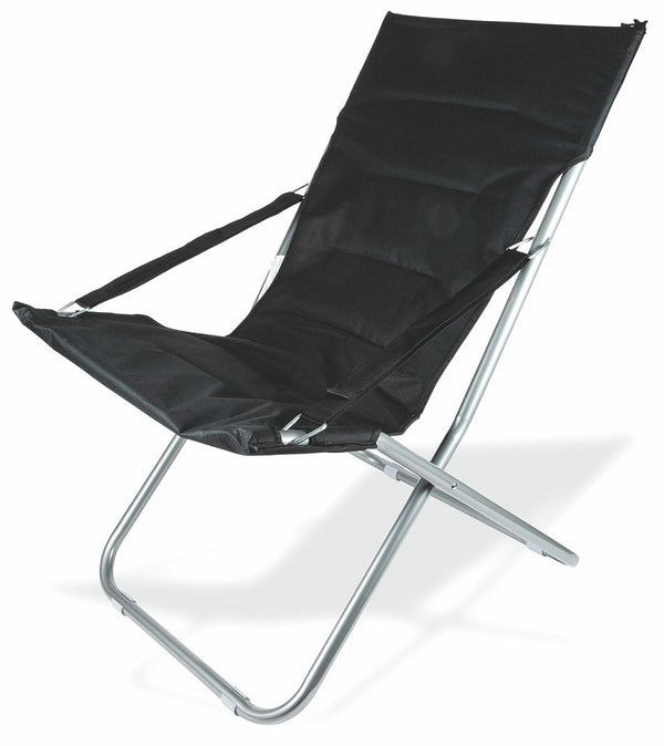 acquista Transat Pliable Canapone Rembourré en Métal Soriani Noir