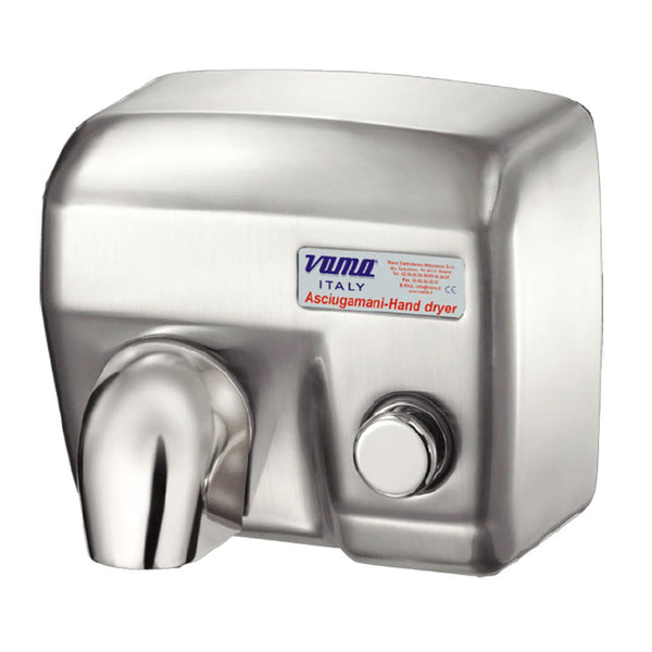 online Sèche-mains électrique anti-vandalisme avec bouton 2400W Vama Ariel SP Inox satiné