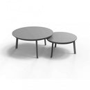 Set Salotto da Giardino Divano 2 Poltrone e Tavolino con Cuscini in Alluminio Antracite