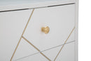 Comodino Luxy 45x40x51 cm in Legno e MDF e in Ferro Bianco e Oro