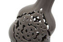 Vaso Carving Grigio 16,5x11x27 cm Porcellana Fango