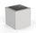 Pouf da Giardino 50x50 cm con Cuscino in Resina Arkema Iris Comfort Bianco