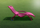 Lettino Chaise Longue da Esterno Giardino Inclinabile con Ruote Arkema Serendipity Ruby