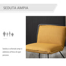 Poltroncina Imbottita 63x75x70 cm in Metallo e Tessuto Giallo