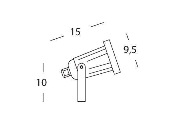 Faro Faretto Cilindrico da Esterno 50W GU10 con Staffa Sovil Grigio