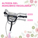 Monopattino per Bambini 5-12 Anni 120x52x80-88 cm Supporta fino a 50 kg Telaio in Acciaio Rosa  