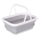 Bacinella Contenitore Salvaspazio 9 Litri Pieghevole Multiuso con Manici Grigio