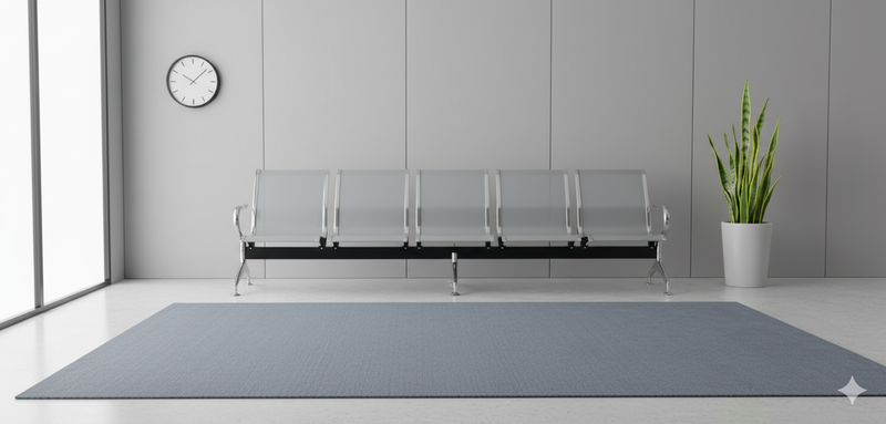 Panca per Sala Attesa 5 Posti  da Ufficio in Acciaio Argento