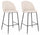 Lot de 2 tabourets 51x55x105 cm Carry en Bouclè Noir et Ivoire