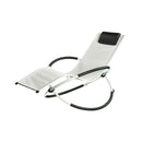 Poltrona Sdraio a Dondolo da Giardino Pieghevole in Textilene con Cuscino Taddei New Rocking Bianca