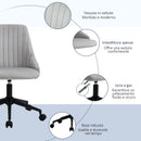 Sedia Operativa da Ufficio 50x58x77-85 cm in Tessuto Effetto Velluto Grigia