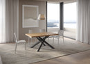 Tavolo Allungabile 160/210x90 cm Versalux Rovere Scortecciato Gambe Antracite      