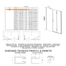 Porta Parete Doccia 1 Anta a Libro in Cristallo Trasparente 6mm H195 Bonussi Lorena Varie Misure