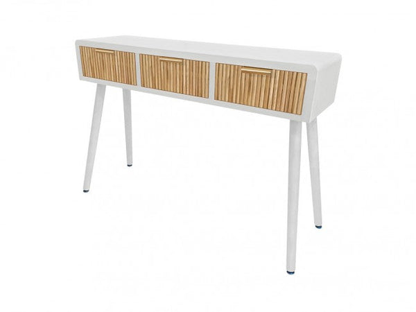 Console Charley 3 tiroirs 110x40x78 cm en bois blanc acquista