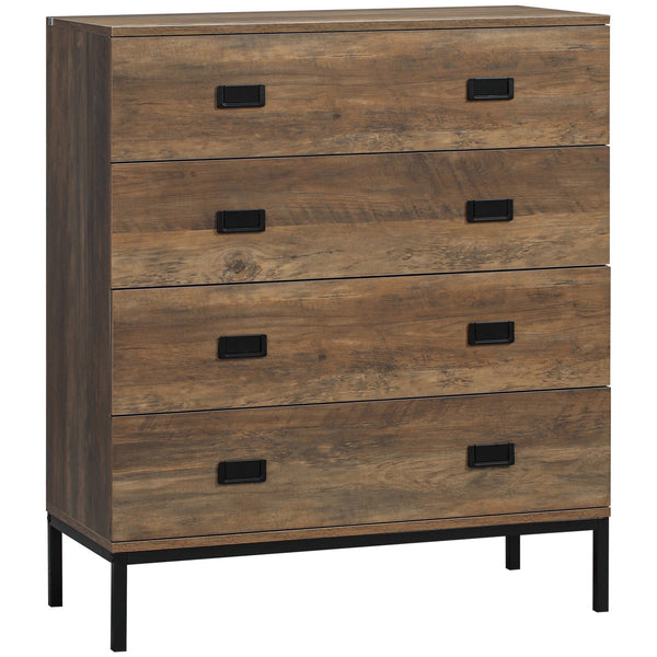 online Commode 4 Tiroirs et Plateau 80x39x95 cm en Aggloméré et Métal Marron