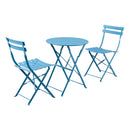 Set Tavolino e 2 Sedie Pieghevoli da Giardino Teresa Blu Niagara 