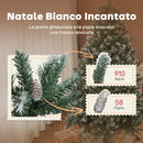 Albero di Natale Innevato 180 cm 910 Rami Effetto Neve con Pigne in Plastica e Metallo Verde  