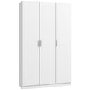 Armadio Guardaroba 109x37x180 cm con Ripiani Regolabili e Ante Soft Close in MDF e Lega di Alluminio Bianco      