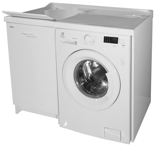 acquista Couvercle pour évier et lave-linge 109x60x89cm Gauche Montegrappa Edilla Planche thermoplastique blanche avec panier