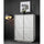 Buffet Rock 4 portes effet marbre blanc 92x43x145h cm