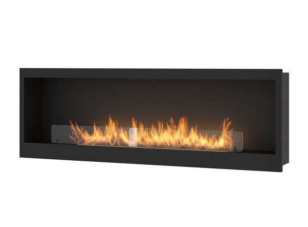 sconto Cheminée au Bioéthanol encastrable 50x22x150 cm Intérieur 1500 Noir avec Verre