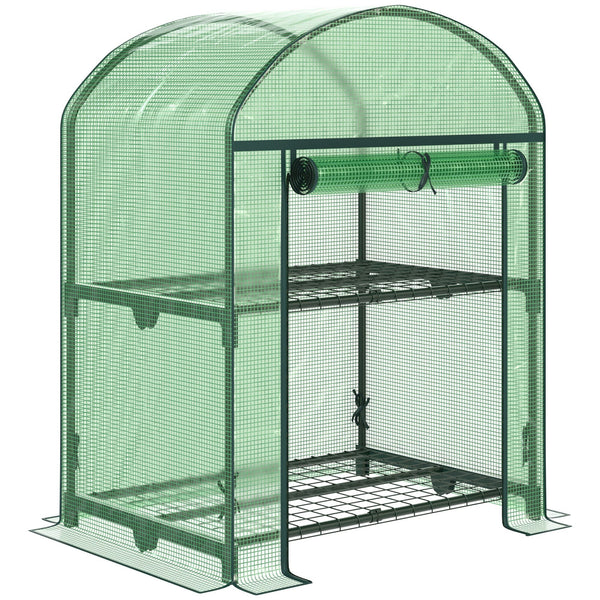 prezzo Mini serre de jardin 69x49x92 cm en métal et polyéthylène vert