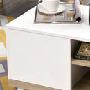 Mobile TV in Legno con Ruote 80x45x39,5 cm Bianco Lucido