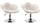 Set 2 Poltroncine da Soggiorno 69x55x69/81 cm in Schiuma Poliuretanica Fleur Cromo-Beige