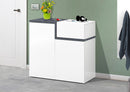Scarpiera 2 Ante Battenti 1 Antina a Ribalta 80x40x80,1 cm Zet Bianco Lucido e Ardesia