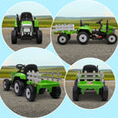 Trattore Elettrico per Bambini 12V con Rimorchio Verde