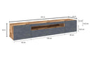 Mobile TV 3 Ante 200x40x36,5 cm Daiquiri Acero Pereira e Ardesia