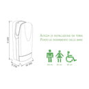 Asciugamani Elettrico con Fotocellula 1750W Vama Ecostream Tornado Protech SF Grigio