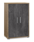 Armadietto Multiuso 2 Ante 71x110x41 cm Noce Stelvio/Ossido Nero