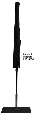 Ombrellone da Giardino 3x2 m Palo Ø38 mm in Alluminio Tessuto Olefin Trend Nero