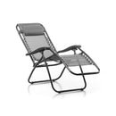 Sedia Sdraio da Giardino Gran Relax 88x65x110 cm in Textilene Grigio     