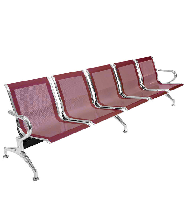 Banc pour salle d'attente 5 places en acier rouge prezzo