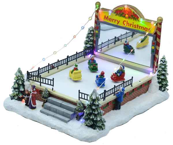 sconto Village de Noël en résine Petites voitures avec lumières et sons 28x22,5xh18,5 cm Adami